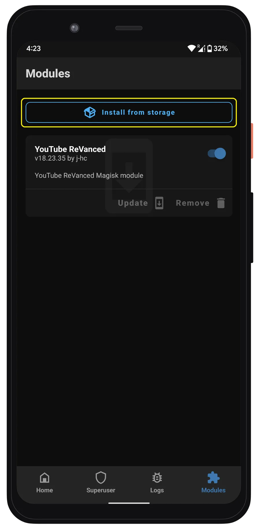Instale o módulo Magisk S6 do YouTube ReVanced